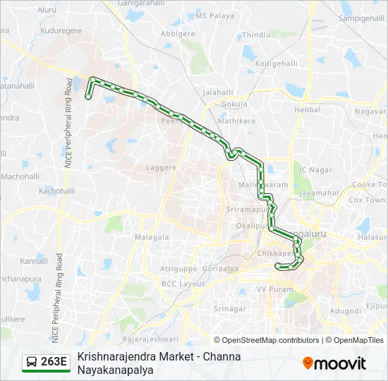 263E Bus Line Map