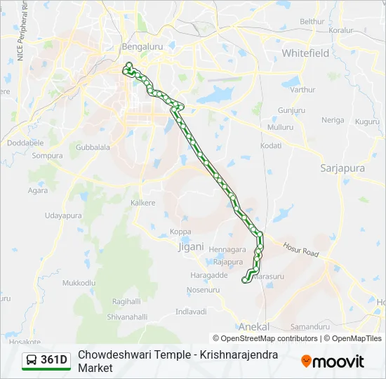 361D Bus Line Map