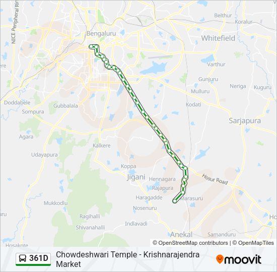 361D Bus Line Map