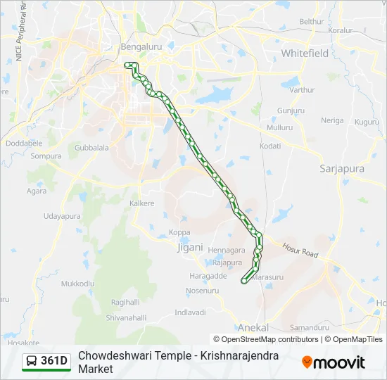 361D Bus Line Map