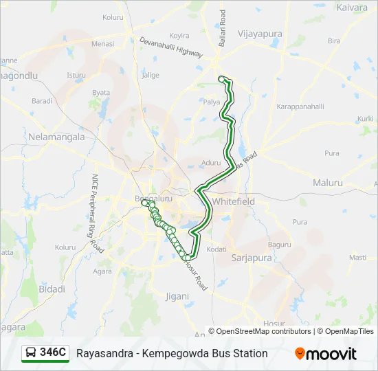346C Bus Line Map