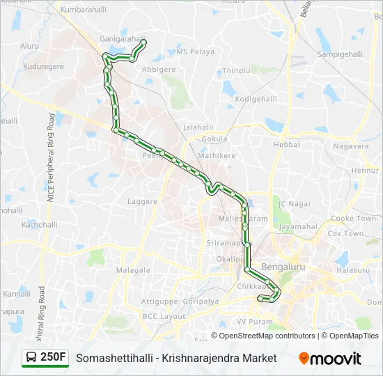 250F Bus Line Map