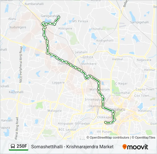 250F Bus Line Map
