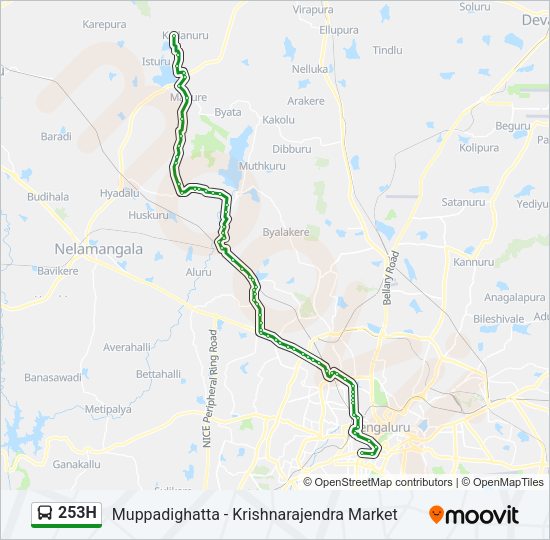 253H Bus Line Map