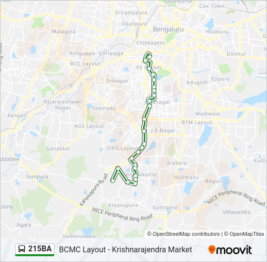 215BA Bus Line Map