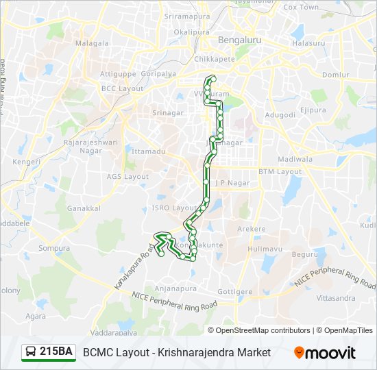 215BA bus Line Map