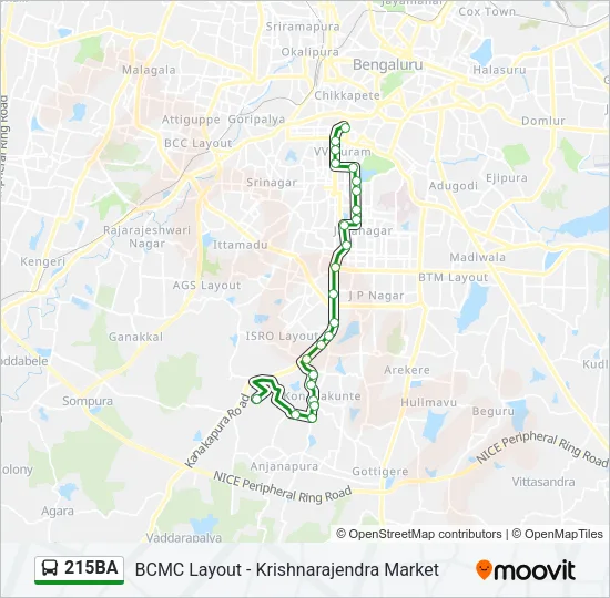 215BA Bus Line Map