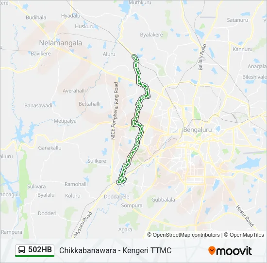 502HB Bus Line Map