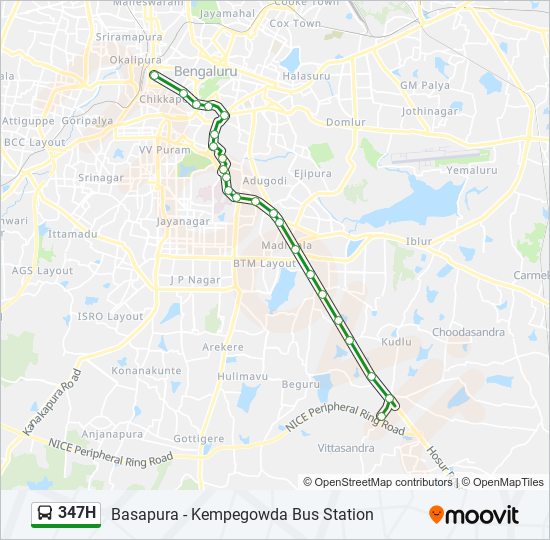 347H bus Line Map