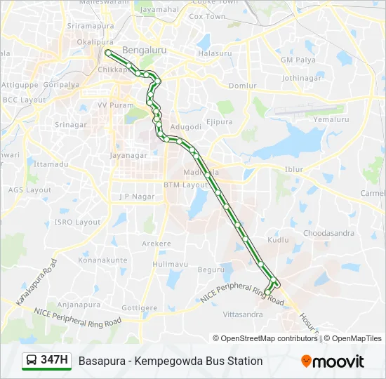 347H Bus Line Map