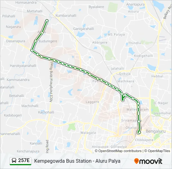257E Bus Line Map
