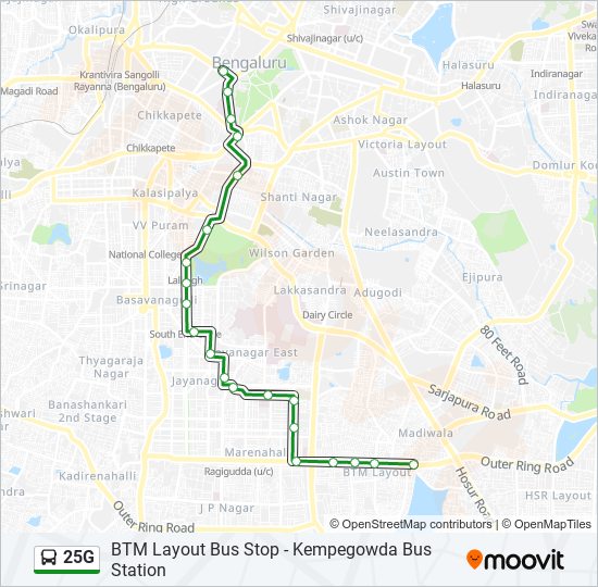 Btm Layout Bangalore Map 25G Route: Schedules, Stops & Maps - Btm Layout Bus Stop (Updated)