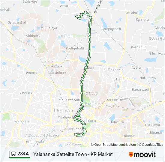 284A Bus Line Map