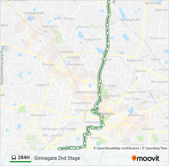 284H Bus Line Map
