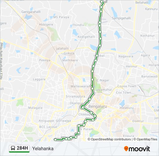 284H bus Line Map