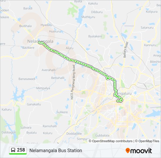 258 bus Line Map