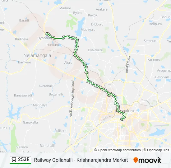 253E Bus Line Map