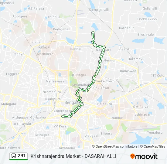 291 Bus Line Map
