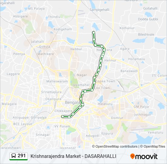 291 bus Line Map