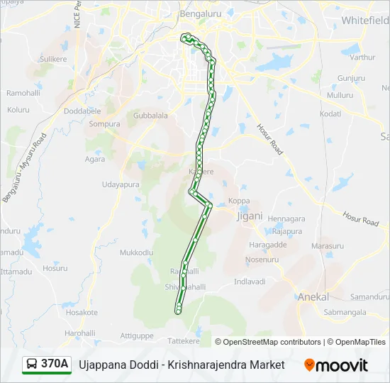 370A Bus Line Map