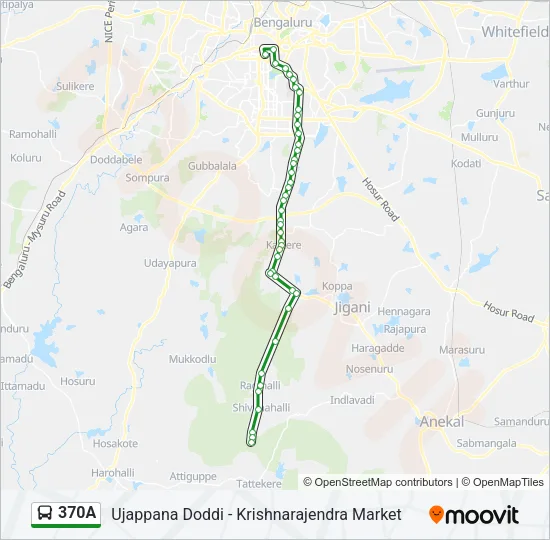 370A Bus Line Map