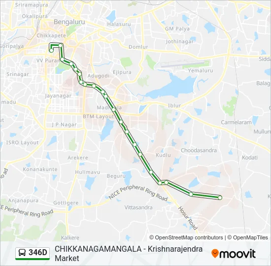 346D Bus Line Map