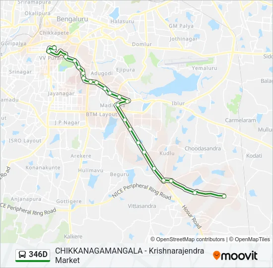 346D Bus Line Map