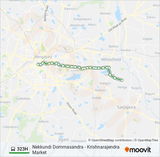 323H bus Line Map