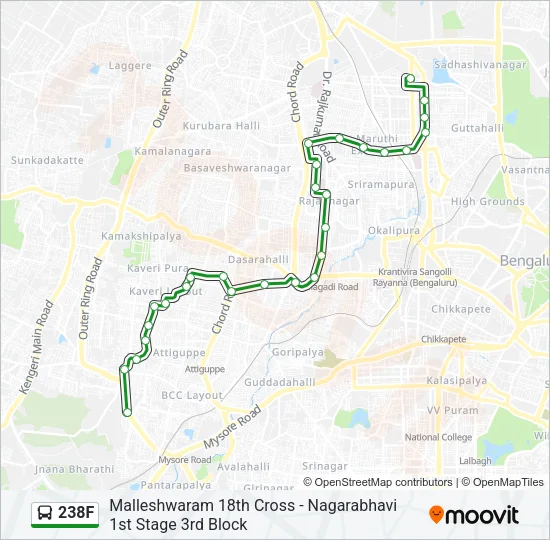 238F Bus Line Map