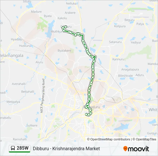 285W Bus Line Map