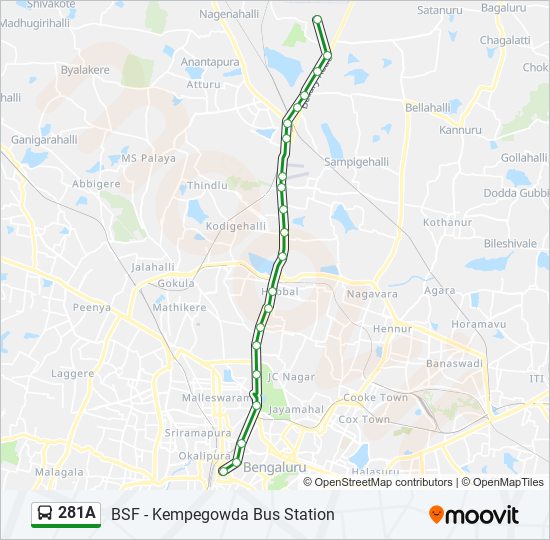 281A bus Line Map