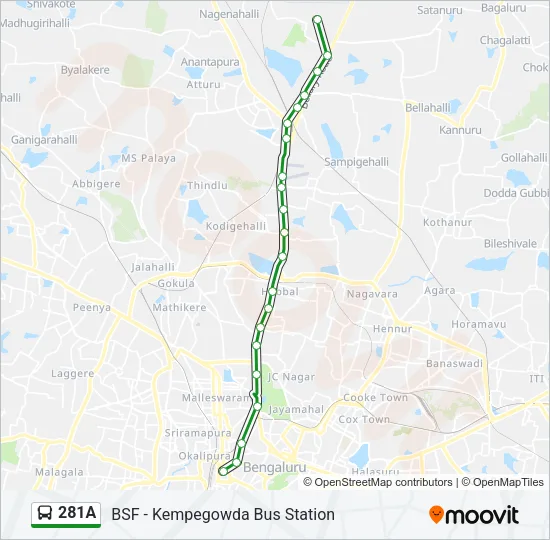 281A Bus Line Map