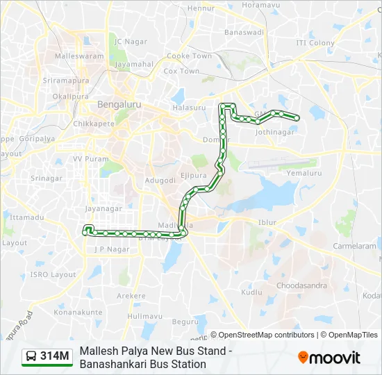 314M Bus Line Map