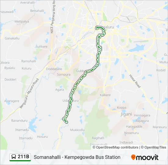 211B Bus Line Map