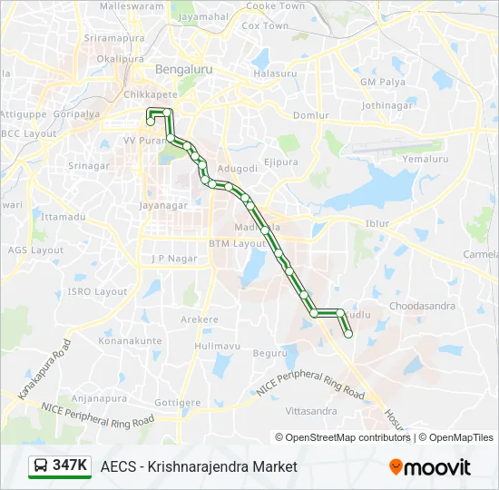 347K Bus Line Map