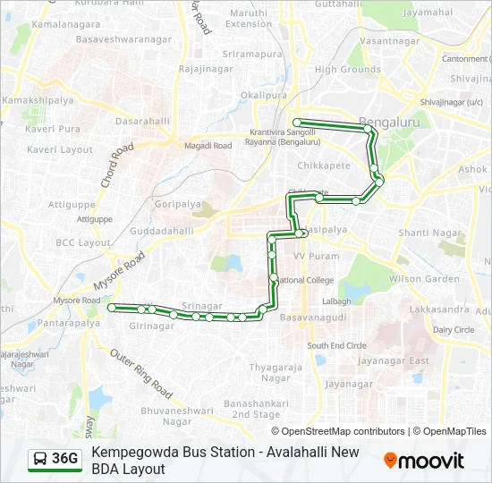 36G Bus Line Map