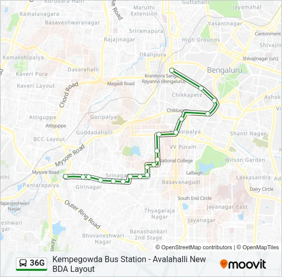 36G Bus Line Map