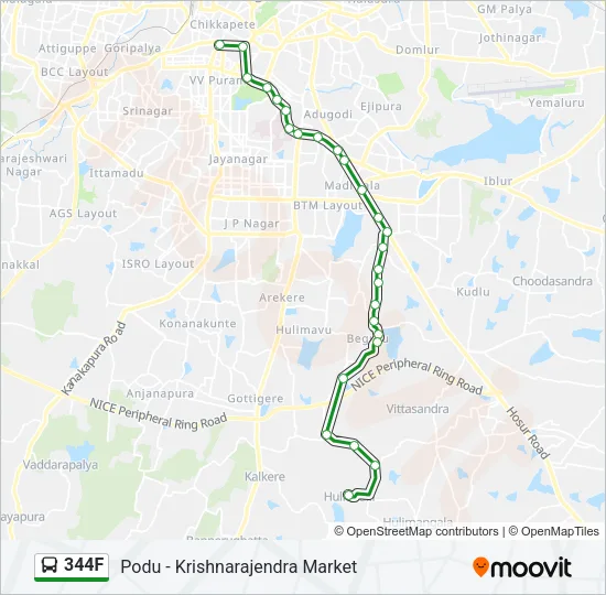 344F Bus Line Map