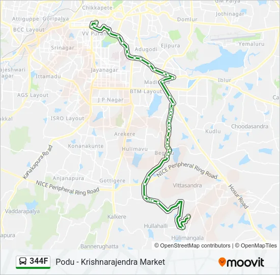 344F Bus Line Map