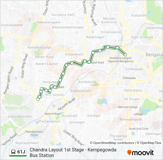 61J Bus Line Map