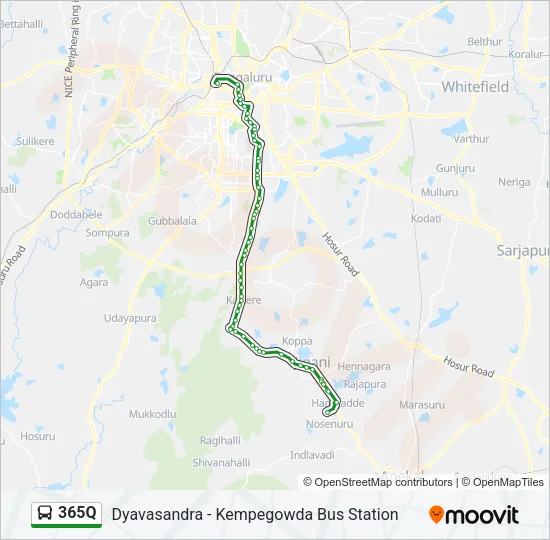 365Q Bus Line Map