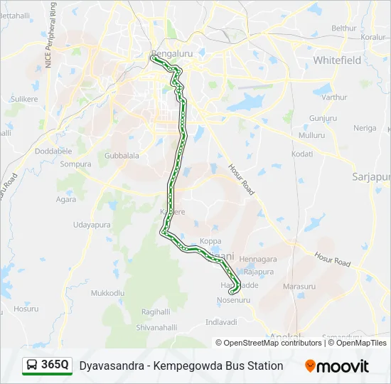365Q Bus Line Map