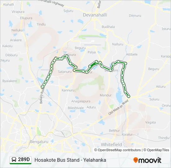 289D Bus Line Map
