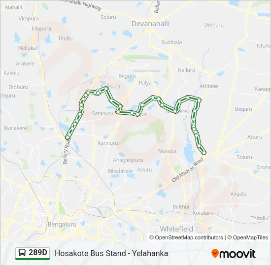 289D Bus Line Map