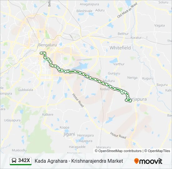342X Bus Line Map