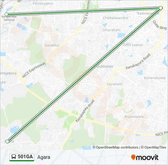501GA Bus Line Map