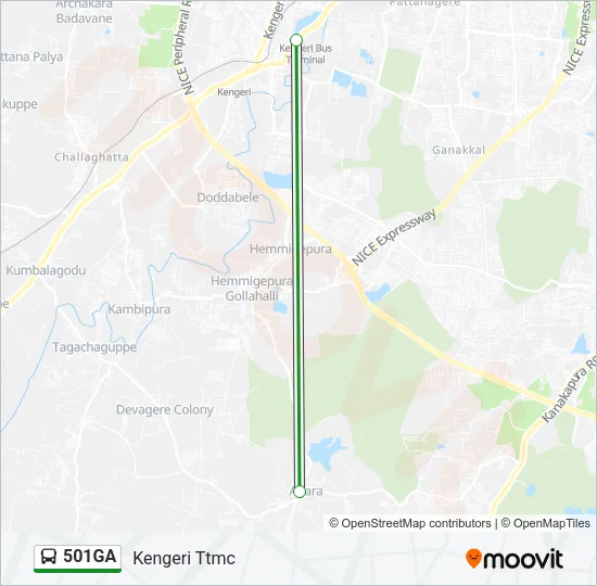 501GA Bus Line Map