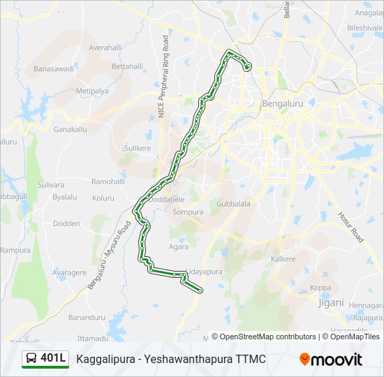 401L bus Line Map