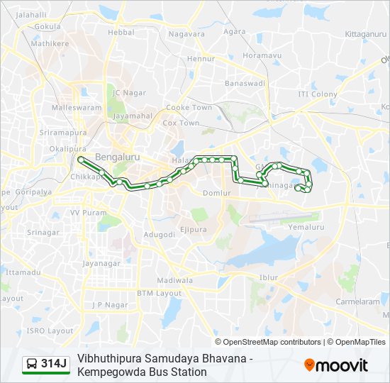 314J bus Line Map