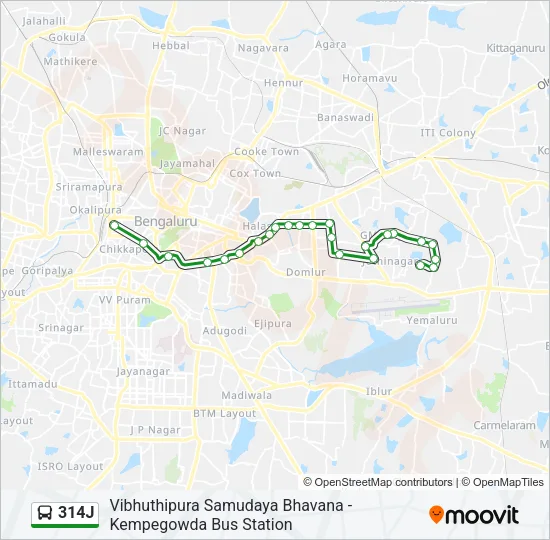 314J Bus Line Map